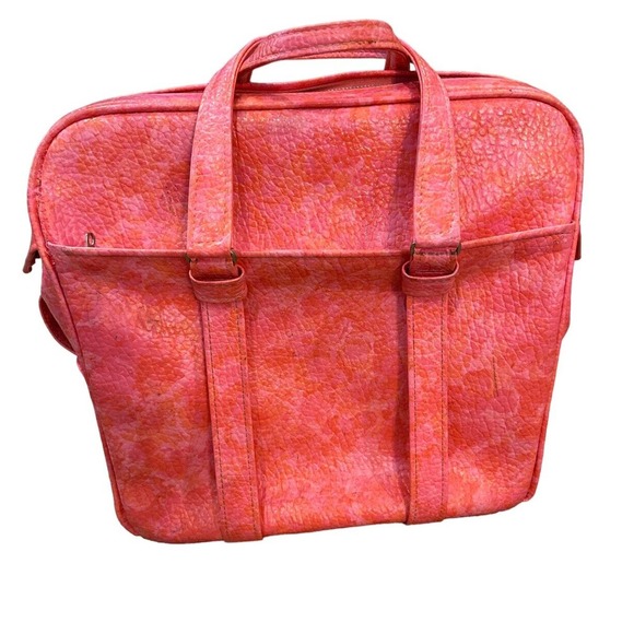 Samsonite Silhouette Marbled Pink - Vintage 60-70's Tote/Carry-on 14"×15”x7.5” - Picture 2 of 14